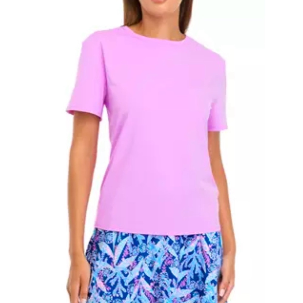NWT Lilly Pulitzer Luxletic Rally Active T-Shirt - UPF 50+ XL LAGO LILAC